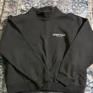 Essentials Black Crewneck Sweater